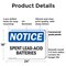 Signmission Spent Lead-Acid Batteries, 24 in W x Rectangle, Plastic OS-2PACK-NS-P-1824-L-16605 - alternate 6